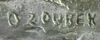 Žákyně, 1998, signatura na bronzovém falzu