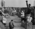 Dvorek ateliéru na Židovských pecích, jaro 1961, foto: archiv autora