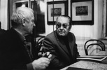 S Jindřichem Chalupeckým na schůzi Nové skupiny v budově Hlaholu, listopad 1988, foto: archiv autora